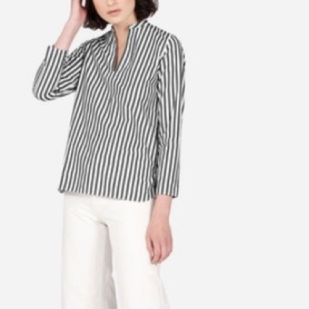 Everlane Poplin Striped Blouse